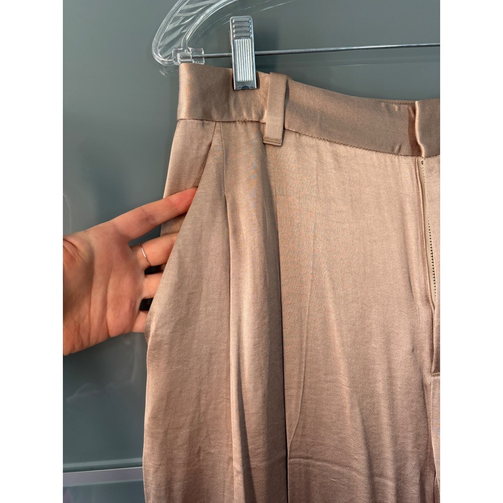 NWT** Madewell Turner Tapered Pant Satin Rose Gold Size 6 Pleated Matchstick - Picture 7 of 11
